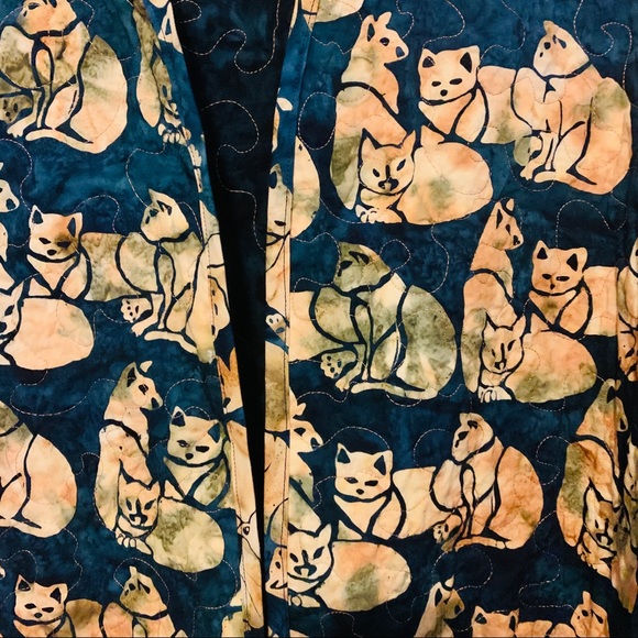 Handmade Novelty Cat Batik Print Jacket - Picture 6 of 6